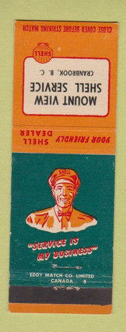 Matchbook Cover - Shell oil gas Mount View Cranbrook BC