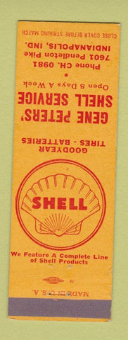 Matchbook Cover - Shell oil gas Gene Peters' Indianapolis IN