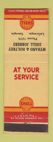 Matchbook Cover - Shell oil gas Myhand & Holtrey LaGrange GA