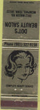Matchbook Cover - Dot's Beauty Salon Memphis TN girlie