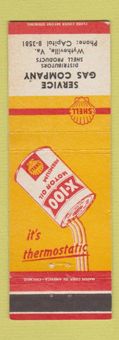 Matchbook Cover - Shell oil gas Service Gas Wytheville VA #1