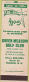 Matchbook Cover - Green Meadow Golf Club Hudson NH