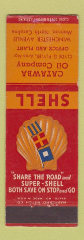 Matchbook Cover - Shell oil gas Catawba Monroe NC