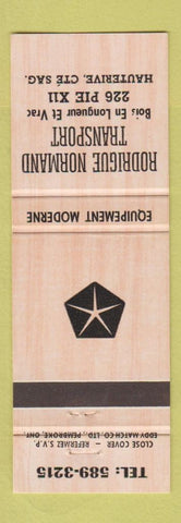 Matchbook Cover - Rodrigue Normand Transport Chrysler Hauterive QC?