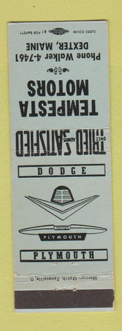 Matchbook Cover - Tempesta Dodge Plymouth Dexter ME