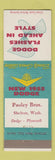 Matchbook Cover - Pauley Bros Dodge 1955 Plymouth Shelton WA
