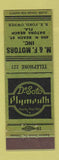 Matchbook Cover - M&F Motors Daytona Beach FL DeSoto Plymouth