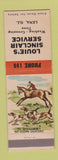 Matchbook Cover - Sinclair oil gas Louie's Lena IL low phone #