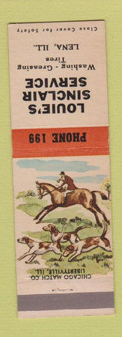 Matchbook Cover - Sinclair oil gas Louie's Lena IL low phone #