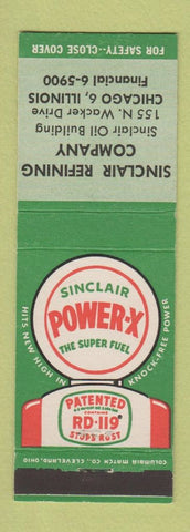 Matchbook Cover - Sinclair oil gas Chicago IL Refining