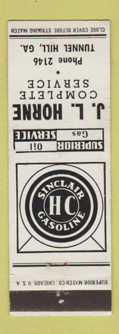Matchbook Cover - Sinclair oil gas JL Horne Tunnel Hill GA WEAR