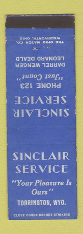 Matchbook Cover - Sinclair oil gas Torrington WY low phone #