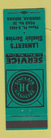 Matchbook Cover - Sinclair oil gas Lambert's Sheridan IN