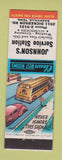 Matchbook Cover - Sinclair oil gas Nashville TN Johnson's
