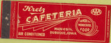 Matchbook Cover - Kretz Cafeteria Dubuque IA