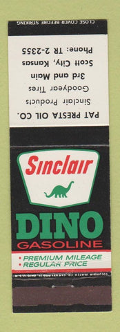 Matchbook Cover - Sinclair oil gas Pat Presta Scott City KS Goodyear Tires