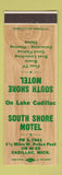 Matchbook Cover - South Shore Motel Cadillac MI