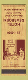 Matchbook Cover - Hotel Dearborn MI