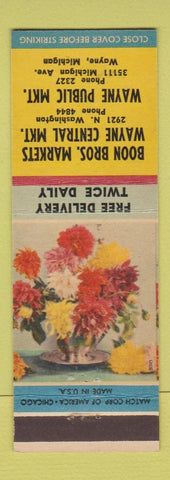 Matchbook Cover - Boon Bros Grocery Market Wayne MI