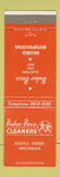 Matchbook Cover - Baker Bros Cleaners Battle Creek MI