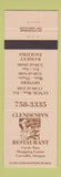 Matchbook Cover - Clendenin's Restaurant Corvallis OR