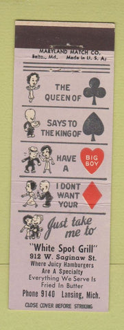 Matchbook Cover - White Spot Grill Lansing MI