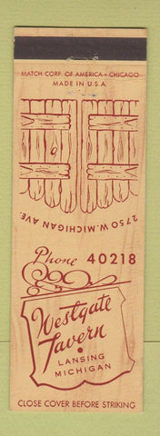 Matchbook Cover - Westgate Tavern Lansing MI