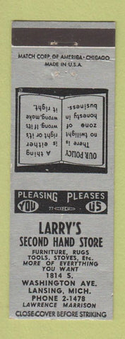 Matchbook Cover - Larry's Second Hand Store Lansing MI