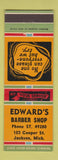 Matchbook Cover - Edward's Barber Shop Jackson MI