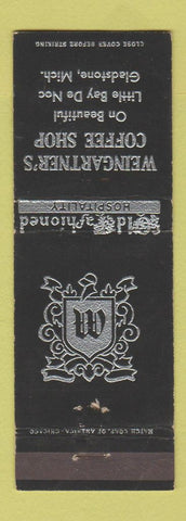 Matchbook Cover - Weingartner's Coffee Shop Gladstone MI