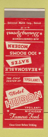 Matchbook Cover - Hotel Huron Ypsilanti MI