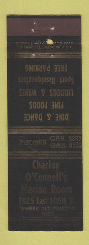 Matchbook Cover - Charley O'Connell's Marine Room ADVANCE Chicago?