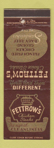 Matchbook Cover - Fettrow's Restaurant  Harrisburg PA Columbus OH