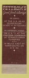 Matchbook Cover - Fettrow's Restaurant  Harrisburg PA Columbus OH