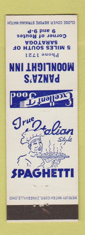 Matchbook Cover - Panza's Moonlight Inn Saratoga Springs NY