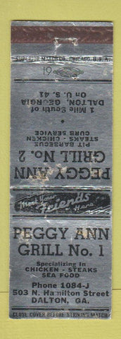 Matchbook Cover - Peggy Ann Grill Dalton GA WEAR