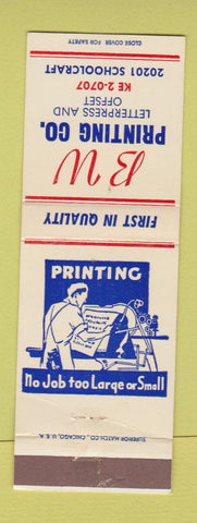 Matchbook Cover - BW Printing Letterpress Offset Canoga Park? CA WEAR