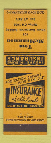 Matchbook Cover - Tom McManamon Insurance