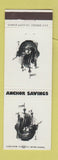 Matchbook Cover - Anchor Savings Madison Monroe Platteville Sun Prairie WI