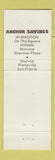 Matchbook Cover - Anchor Savings Madison Monroe Platteville Sun Prairie WI