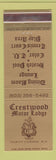 Matchbook Cover - Crestwood Motor Lodge North Conway NH