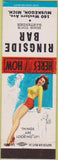 Matchbook Cover - Ringside Bar Muskegon MI pinup Things Looking Up