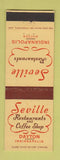 Matchbook Cover - Seville Restaurants Indianapolis IN Dayton OH