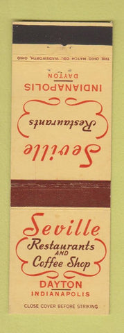 Matchbook Cover - Seville Restaurants Indianapolis IN Dayton OH