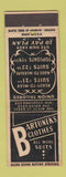 Matchbook Cover - Bartunek's Men's Clothes Cleveland OH