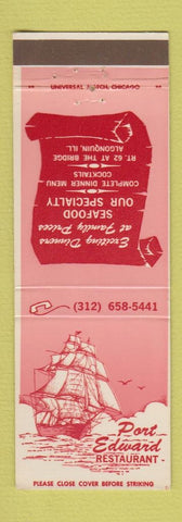 Matchbook Cover - Port Edward Restaurant Algonquin IL