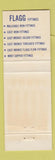 Matchbook Cover - Stanley Flagg Fittings Philadelphia PA WEAR