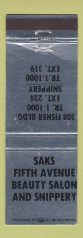 Matchbook Cover - Saks Fifth Avenue Beauty Salon Detroit?