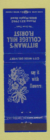Matchbook Cover - Bittman's College Hill Florist Cincinnati OH