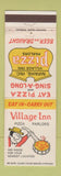 Matchbook Cover - Village Inn Pizza Webster Houston TX
